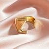Anillo de letras con forma de estrella europea y americana, joyería hipster galvanizada en oro real, 26 letras mayúsculas en inglés, anillo abierto para dedo índice
