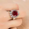 Bolsa Redonda Cuadrada Popular en Vivo de Tiktok Anillo de Imitación de Moissanita Moda Temperamento Anillo de Boda para Mujer Accesorios de Joyería Venta al por Mayor