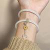 Pulsera antigua de verano con cascabeles, fábrica mayorista, pulsera de vidrio, tejido de nudo plano, nube auspiciosa, colgante de diamante de punta, joyería de mano
