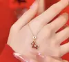Collar con Goteo de Aceite 'Enriquécete Pronto' para Mujer, Lujo Ligero Tendencia Nacional Moneda de Cobre Incrustada Colgante de Caballo Pequeño, Joyería de Regalo Año del Caballo