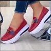 Comércio Exterior Sapatos Femininos de Sola Grossa Tamanho Grande Slip-On Sapatos Preguiçosos Casual 2025 Mocassins Sapatilhas Femininas Novo Fivela de Metal
