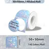 Novo Papel Térmico Laser de Ponto Holográfico Redondo Compatível com Phomemo M110 Papel de Etiqueta Térmica Prata 50mm