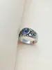 Huajie transfronterizo nuevo anillo de circón púrpura de lujo retro europeo y americano anillo de flor de plata tailandesa venta al por mayor directa