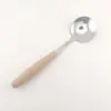 Cubiertos de Acero Inoxidable con Mangos de Madera de Haya, Cucharas, Tenedores, Palillos, Tenedores para Fruta Engrosados, Cucharas para Mezclar, Tenedores para Pastel, Cucharas para Comer