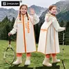 Capa de chuva para crianças que vão para a escola, adequada para meninos e meninas, alunos do ensino fundamental e médio, crianças mais velhas, poncho de chuva longo e durável para meninos e meninas