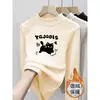 Camiseta de Manga Larga con Cuello Semi Alto para Niña 2026 Otoño/Invierno Mediana y Grande Infantil Ajustada Cálida Capa Interior con Estampado Camiseta Base