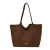 Otoño e Invierno Nuevo 2025 Estilo Coreano Simple Gran Capacidad Doble Cara Bolso de Hombro Casual Clásico Retro Bolso Tote para Viajar