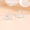 Brincos de alce de prata esterlina S925 de chifre de veado, estudantes femininas, design simples e fresco, dormem sem escolher brincos, brincos femininos