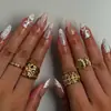 Exportación Transfronteriza Europea y Americana Blanco Océano Estéreo Concha Estrella de Mar Estilo Ins Uñas Portátiles Parche para Uñas Uñas de Isla