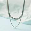 Collar de Acero de Titanio de Doble Capa Apilado de Espiga de Serpiente para Mujer Diseño Nicho de Alta Gama Estilo Frío Simple Multicapa Cadena Clavicular Hip Hop