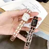 Estilo Tweed Reloj de Cubo de Azúcar de Segunda Mano Correa Trenzada Negra Dorada Moda Retro Reloj de Cuarzo Reloj de Segunda Mano Reloj Danaleno