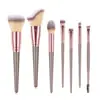 Set de 15 Brochas de Maquillaje Color Dorado Champagne Transfronterizo Set de Brochas de Maquillaje Ultra Suaves Cangzhou Brochas para Sombras de Ojos y Rubor