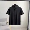 Malha Respirável Sorona Verão Fresco Elástico Simples Cor Sólida Masculina Manga Curta Casual Gola Polo Camiseta