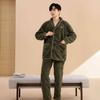 Pijamas de Pareja Traje Holgado Engrosado Dulce Estilo Coreano Otoño e Invierno Pijamas de Terciopelo Ropa de Casa de Felpa para Mujer Cálida