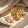 Pulsera, Anillo y Aretes de Moda Creativa Personalizados Transfronterizos con Diseño de Corteza, Adecuados para que las Mujeres los Usen en Fiestas y Eventos Callejeros
