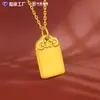 Joyería de Oro Oro Puro 999 Oro Ruyi Wushi Colgante Collar para Mujeres Adorno de Cuello de Oro Puro Estilo Nuevo Regalo de Cumpleaños