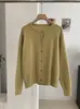 KEKEZOON Cárdigan Básico de Punto Multicolor Estilo Coreano Color Sólido Cuello Redondo Manga Larga Chaqueta Suéter Versátil 8787