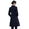 Venta al por mayor transfronteriza de abrigos acolchados de lana gruesa de invierno nuevos para mujer, chaquetas de lana cálidas de corte entallado de longitud media para mujer