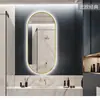 Espejo inteligente de operación autónoma de fábrica, marco de aleación de aluminio de color, espejo de cuerpo entero, panel posterior translúcido, espejo de baño montado en la pared del baño