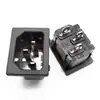 Fuente de Alimentación AC Socket de Sufijo Socket Macho C14 Socket de Carga Socket de Dispositivo Agujero para Tornillo de Cassette 10A250V