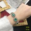 Novo colar europeu e americano socialite elegante colar de pedra preciosa esmeralda brincos pulseira conjunto corrente para clavícula pedra preciosa incrustada diamante