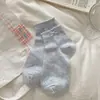 Meias com Laço de Renda para Mulheres, Meias Curtas de Malha Fina Respiráveis para o Verão Estilo Ins, Meias Curtas Doces Japonesas JK de Verão