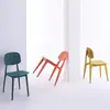 Sillas de comedor engrosadas de colores macarrón, sillas de comedor modernas y minimalistas, taburetes de restaurante, taburetes de tocador, sillas de plástico y sillas para uso doméstico con respaldo