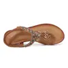 Zapatos Cómodos Transfronterizos Europeos y Americanos Nueva Moda Sandalias con Pedrería Estilo Coreano Cuña de Suela Gruesa Zapatos para Mujer