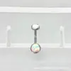 Aleación de Titanio Astmf-136 Desmontable Borde Ondulado Ópalo Piercing de Ombligo Flotante G23 Titanio Rosca Interna Joyería para Piercing de Ombligo