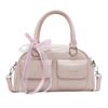 Bolso Boston Portátil de Alta Gama de Moda Dulce Estilo Francés Diseño Nicho Simple Color Sólido para Mujer