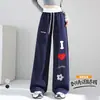 Pantalones Deportivos Casuales de Pierna Ancha Hip-Hop para Mujer, Originales Americanos, Caseros, con Letras, Amor