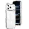Adequado para Capa de Celular Magnética de Alta Transparência Apple 17, Capa Protetora Shell iPhone 16 Pro Max com Faixa Anticolisão Cobertura Total 15