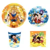 Mm219 Dragon Ball Sun Wukong Gohan Festa de Aniversário 8 Pessoas Prato de Papel 4 Peças Guardanapo Copo de Papel Banner C