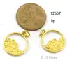 Anillo de cinturón KC dorado multiestilo aleación colgante chapado en oro con caracteres amuleto pequeño colgante dly accesorios para collar pulsera
