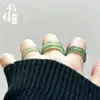 Anel de Banda de Jade Hetian Natural Gelo Claro Água Clara Anel de Água Verde Novo Estilo Nacional Chinês Anel de Dedo de Jade Fabricante Atacado Anel