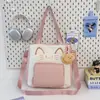 Nueva y linda bolsa de tutoría estilo coreano para estudiantes de primaria, bolsa de mano tipo tote de gran capacidad para un solo hombro cruzada, bolsa de tutoría para ir a clases