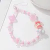 Funda para Teléfono Móvil Correa Hermosa Chica Correa Arcoíris Ins Plata Blanco Perla Oso Muñeca Celebridad de Internet Colgante Joyería Pulsera Universal