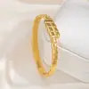 Pulseras de Acero Inoxidable Más Vendidas Transfronterizas Europeas y Americanas, Pulseras Geométricas Exageradas de Gama Alta para Hombres y Mujeres, Fabricante