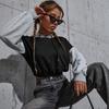 2024 Nuevo Otoño Europeo y Americano Combinación de Colores Corto Bm Ombliguera Sudadera con Capucha Deportiva Casual Amazon para Mujer