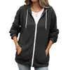Amazon Europa América Comercio Electrónico Transfronterizo 2026 Otoño Invierno Nuevo Bloque de Color Cremallera con Capucha Holgada Manga Larga Bolsillo Sudadera Mujer