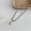 Collar Colgante Corazón y Gota de Agua Bloques de Color Dorado y Plateado para Mujer, Estilo Minimalista, Diseño de Nicho, Acero de Titanio, Cadena para Clavícula que No se Desvanece