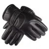 Luvas de Couro Masculinas de Inverno com Tela Sensível ao Toque, Acolchoadas com Veludo e Espessas para Prevenir o Frio, Quentes e à Prova de Vento, Antiderrapantes, Grandes de Algodão, Atacado