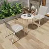 Mesa y silla de exterior madera plástica juego de tres o cinco piezas patio anticorrosión impermeable Protección Solar combinación Ocio exterior balcón jardín