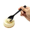 Garfo Colher de Plástico Descartável Peça Única Preto Espessado Garfo Colher Individual com Sobremesa Garfo de Três Dentes Independente Tamanho Grande Pequeno