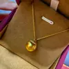 Collar Colgante de Cuenta Redonda Versátil con Retención de Color Fuerte Chapado en Oro de 24 Quilates Método Antiguo Simple Elegante con Cadena de Clavícula de Diamante