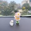 2025 nuevos adornos frescos para coche florero de flores de moda flores accesorios para coche decoraciones de consola central flores de diosa