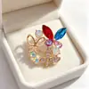 Broche Nuevo Estilo Coreano Broche de Pedrería Aleación Galvanizada que Conserva el Color Accesorios para Ropa de Mujer Fabricante Broche en Stock Transfronterizo