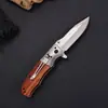 Mango de Madera Navaja Plegable para Exteriores Navaja de Bolsillo Portátil Camping Acero Inoxidable Mango de Madera Colorido Navaja Plegable de Alta Dureza