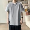 Camiseta de manga corta para hombre, de verano, de marca moderna, de algodón puro, cuello redondo, holgada, informal, sencilla, combinable, estilo Hong Kong, de media manga.
