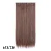 Peruca feminina europeia e americana, extensão de cabelo longo e liso, peça única, cinco clipes, peruca de cabelo com grampo, cortina de cabelo de fibra química, tomada de fábrica
